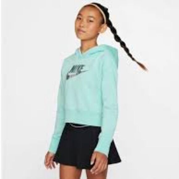 Nike Mint Green Cropped Hoodie Sweatshirt - Picture 3 of 6